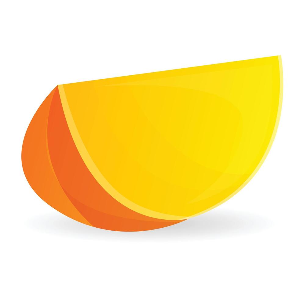 Sweet piece of mango icon, cartoon style vector