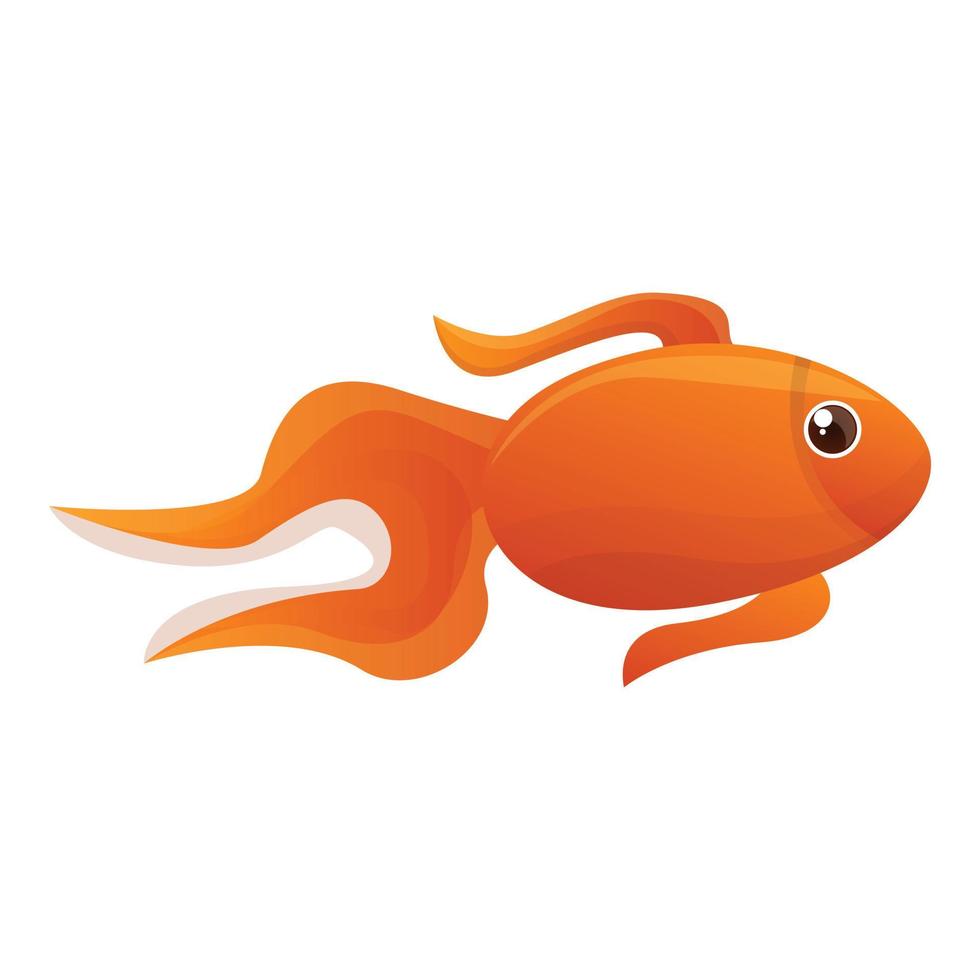 Cute gold fish icon, cartoon style vector