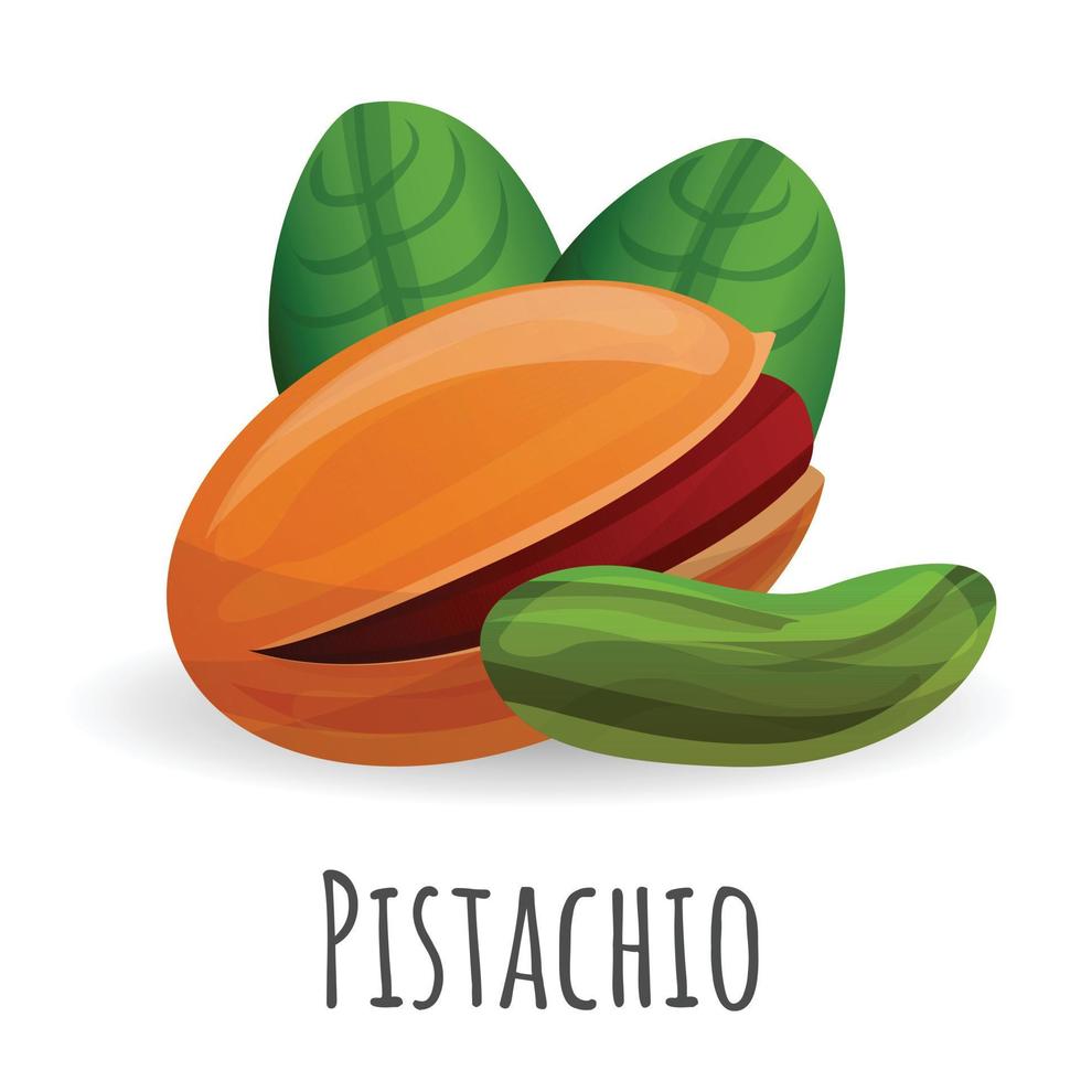 icono de pistacho, estilo de dibujos animados vector