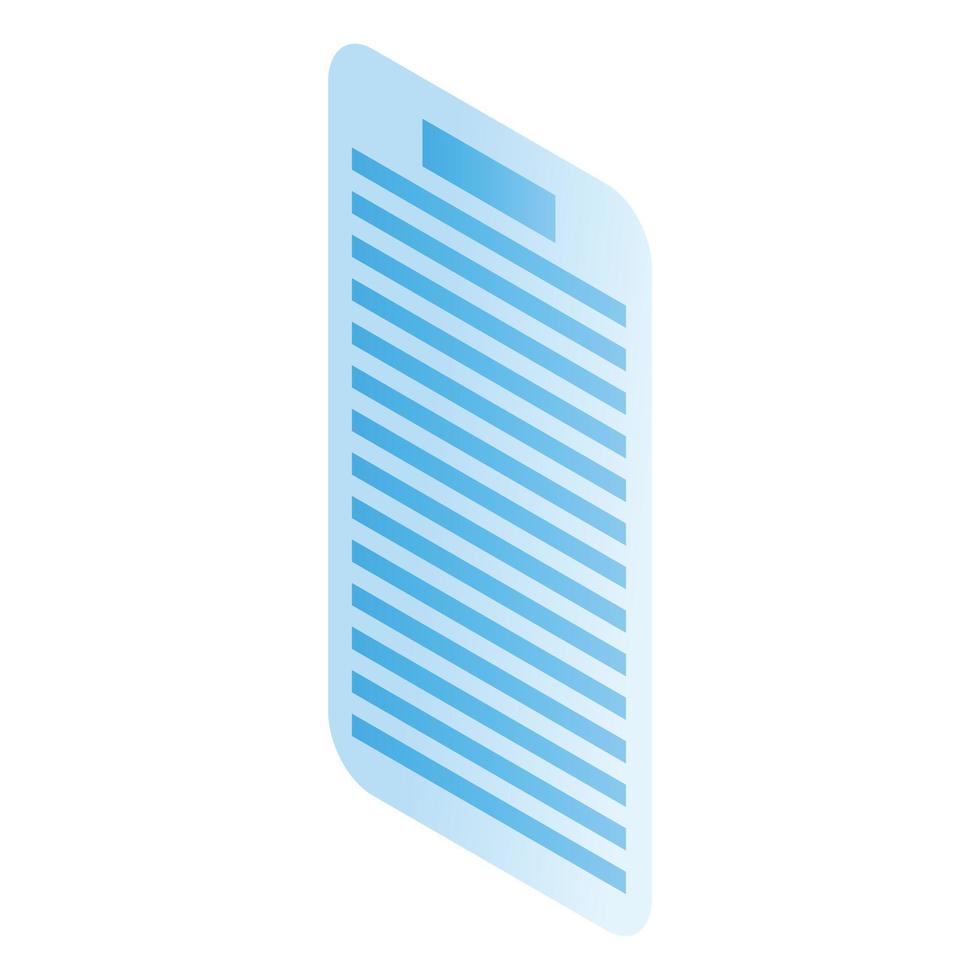 Smartphone text icon, isometric style vector