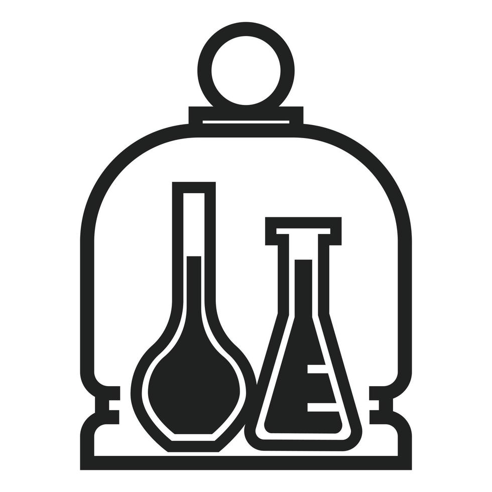 icono de matraz de vidrio de química, estilo simple vector