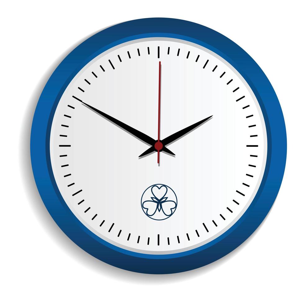 Wall clock icon, realistic style vector