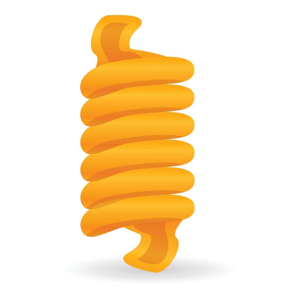 Riccioli pasta icon, cartoon style vector