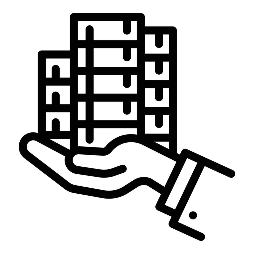 Bribery money give icon, outline style vector