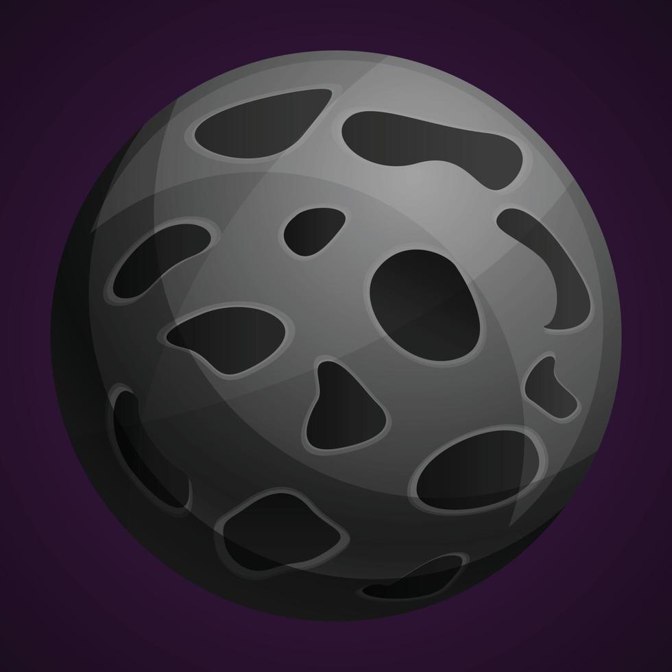 Moon planet icon, cartoon style vector