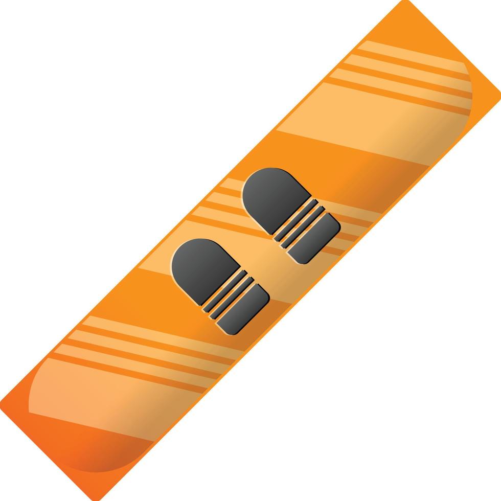 icono de snowboard moderno, estilo de dibujos animados vector