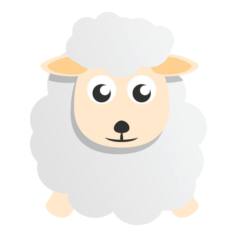 Cute sheep mascot icon, cartoon style vector