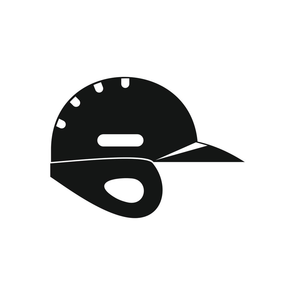 casco de beisbol icono simple negro vector