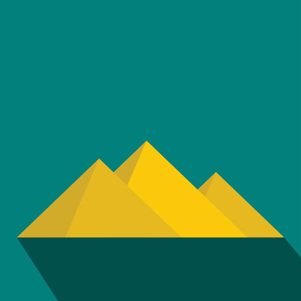 Pyramids of Egypt icon, flat style vector