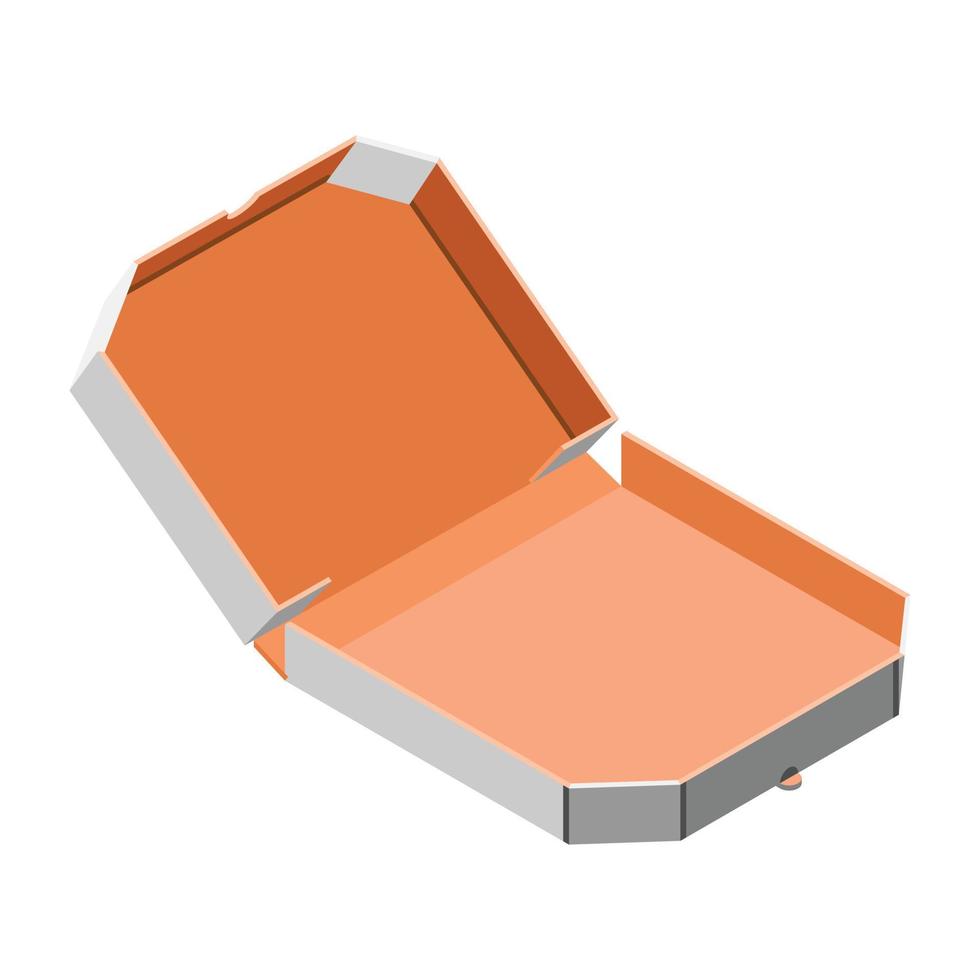 Open pizza box icon, isometric style vector