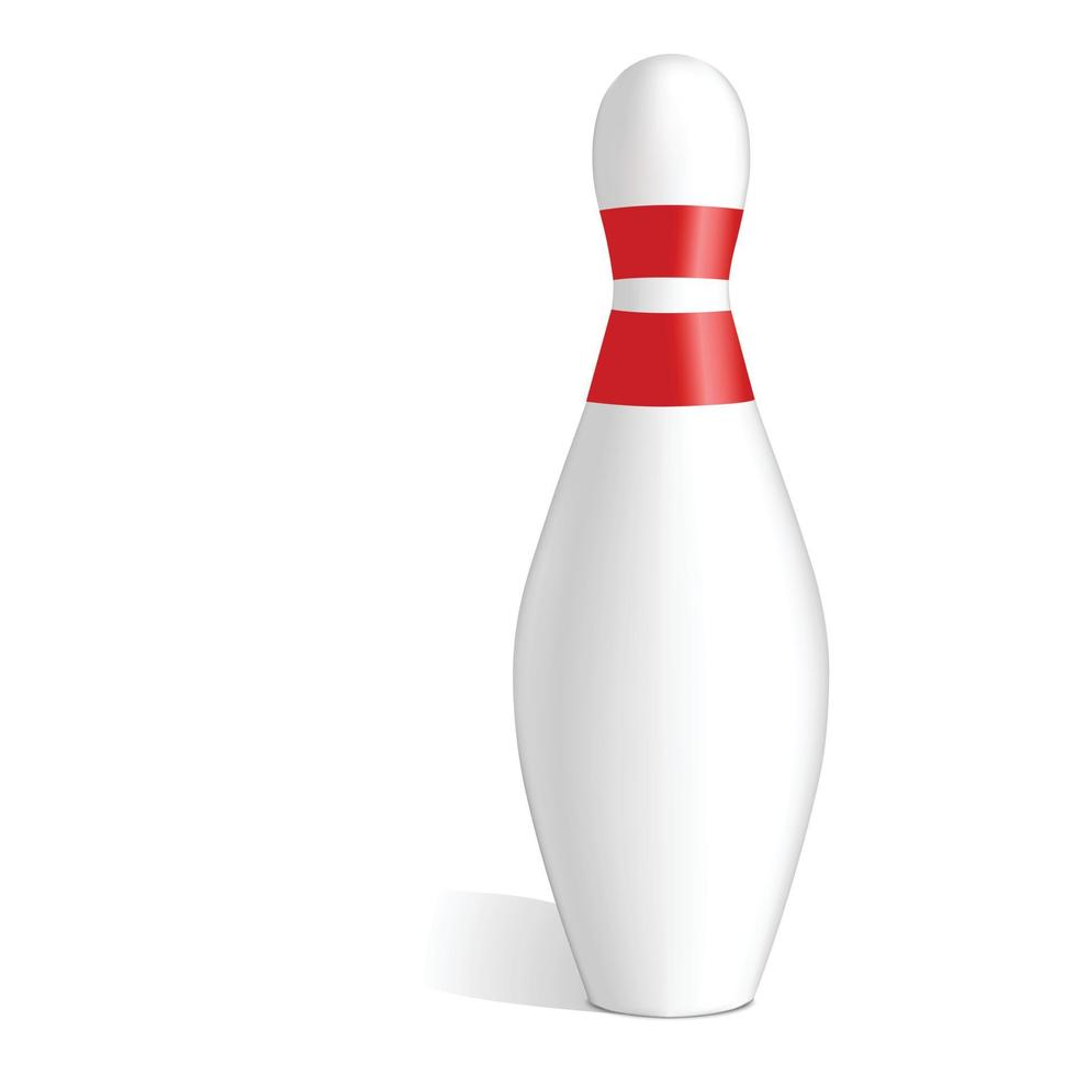 Bowling pin icon, realistic style vector