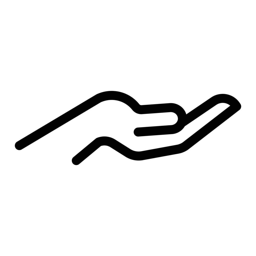 Care hand icon, outline style vector