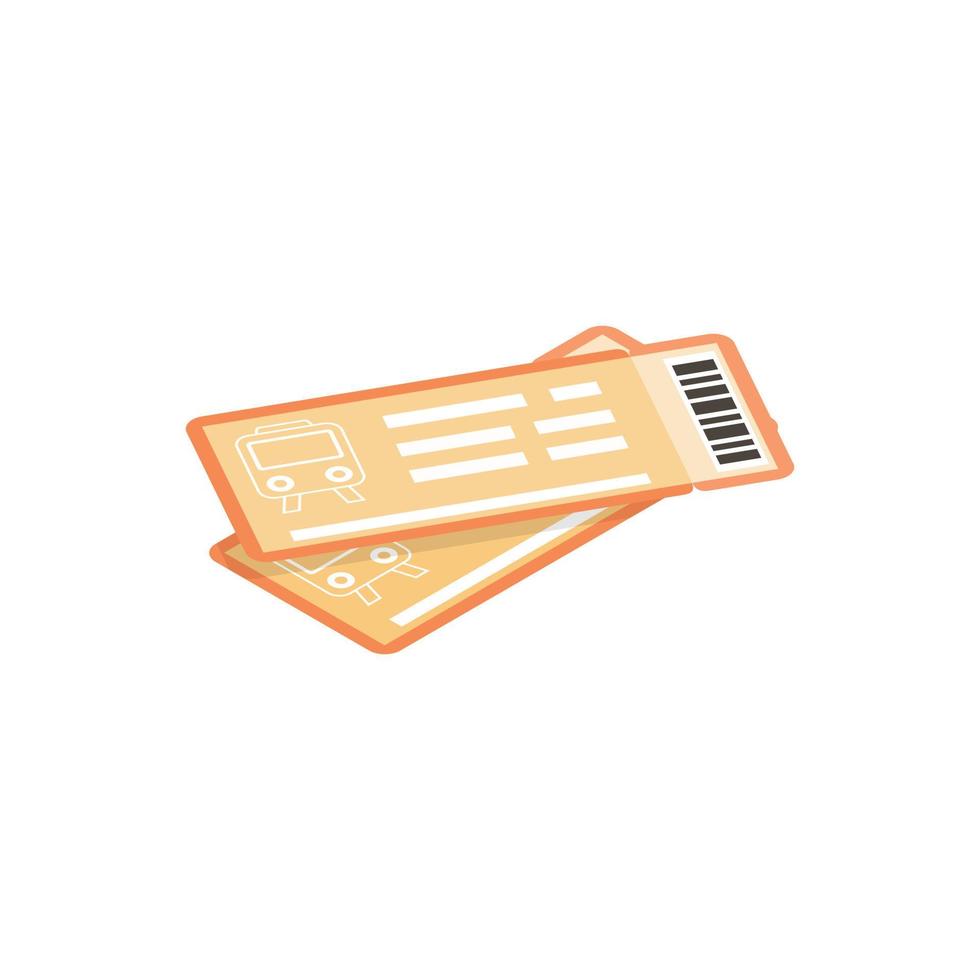 Train tickets isometric 3d icon vector