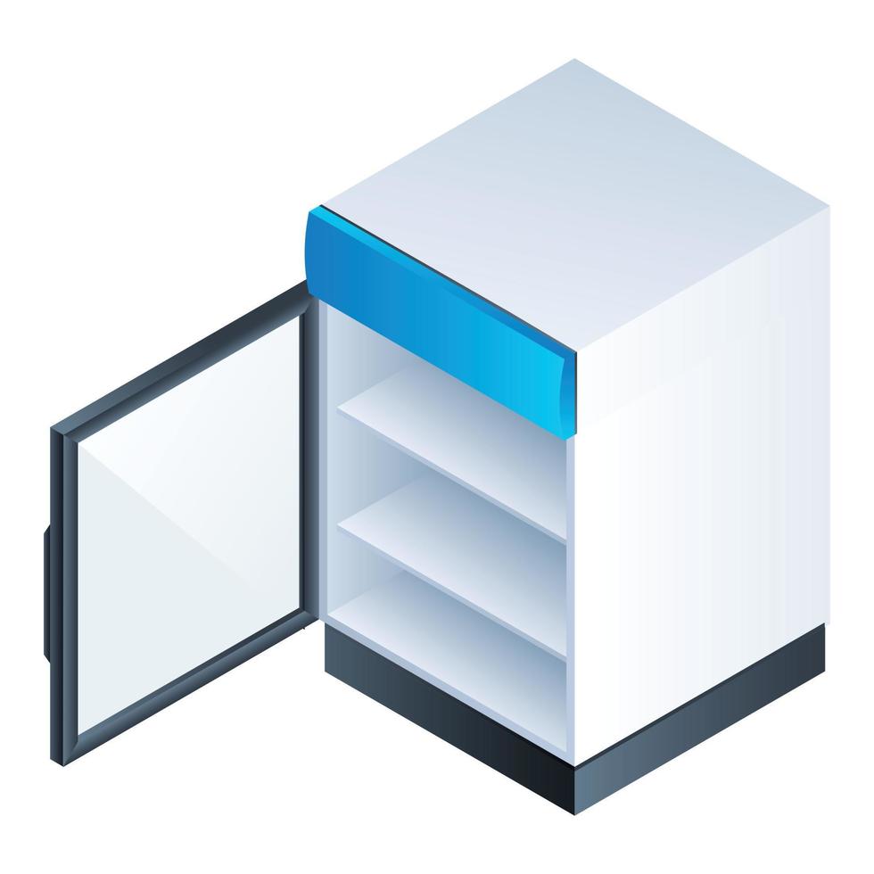 Open freezer icon, isometric style vector