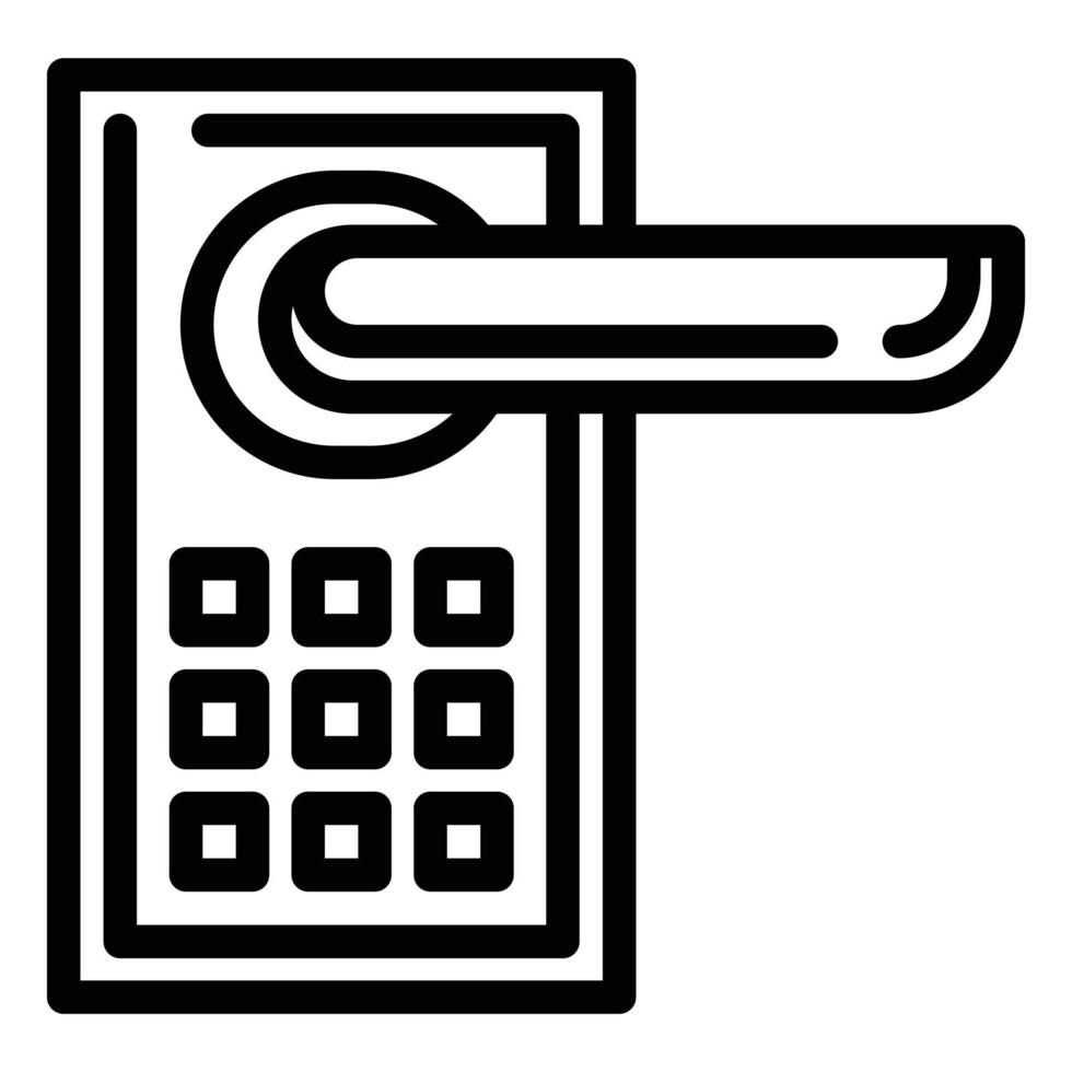 icono de cerradura de puerta inteligente, estilo de contorno vector