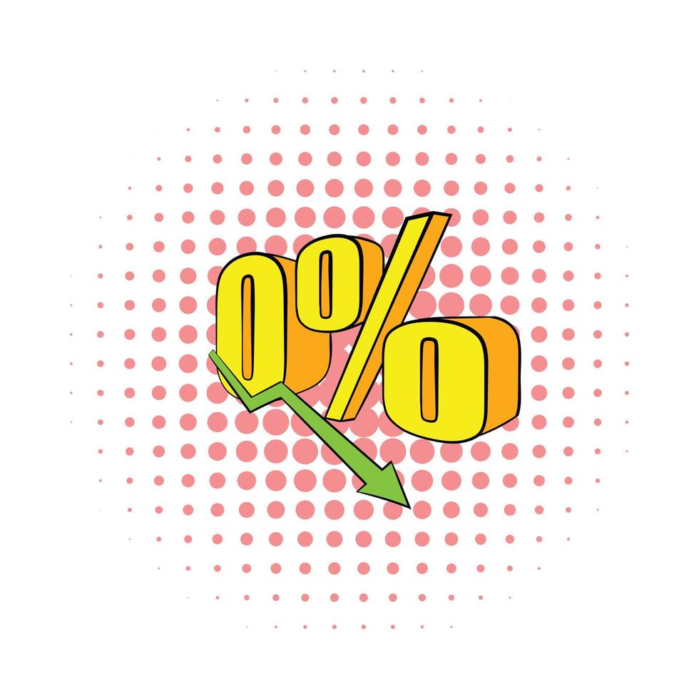 Decline in revenue icon, comics style vector