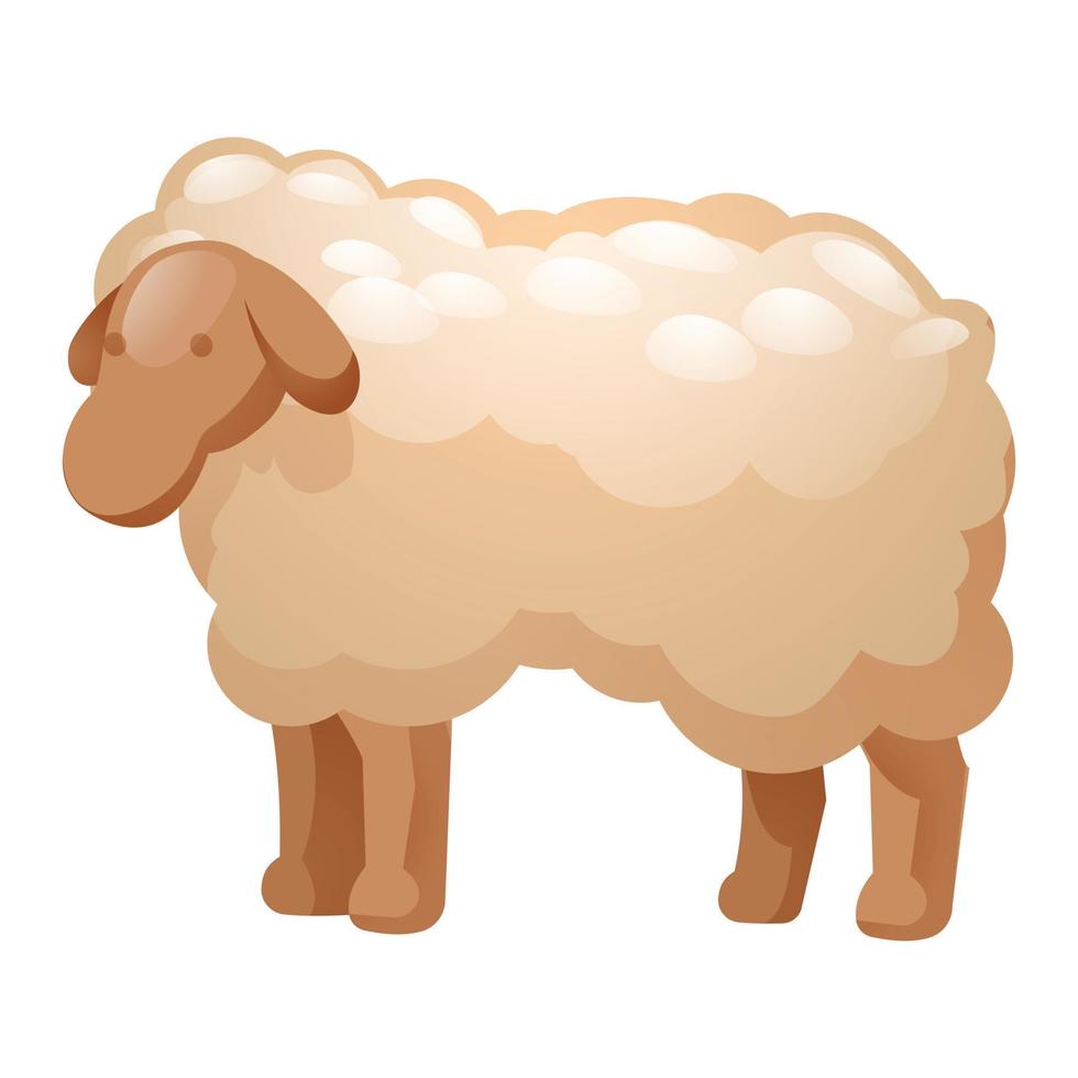 icono de oveja, estilo de dibujos animados vector