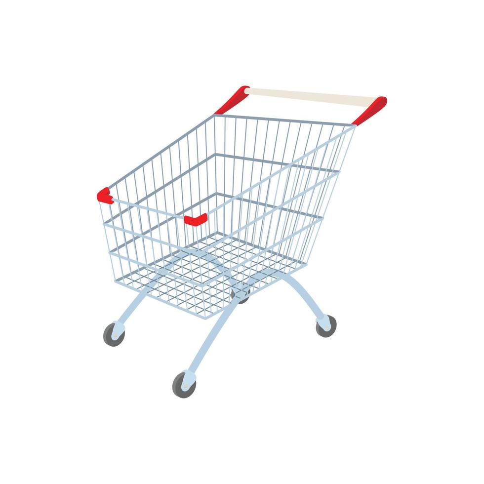 Shopping cart icon, cartoon style vector