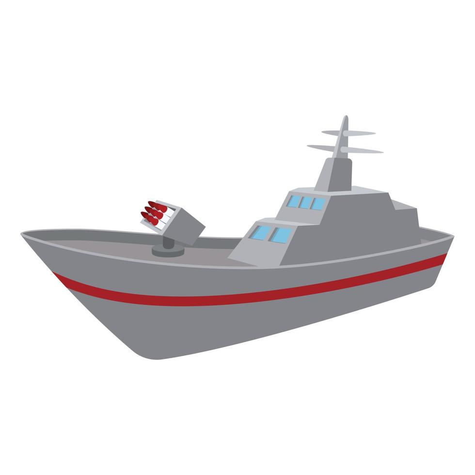 Warship cartoon icon vector