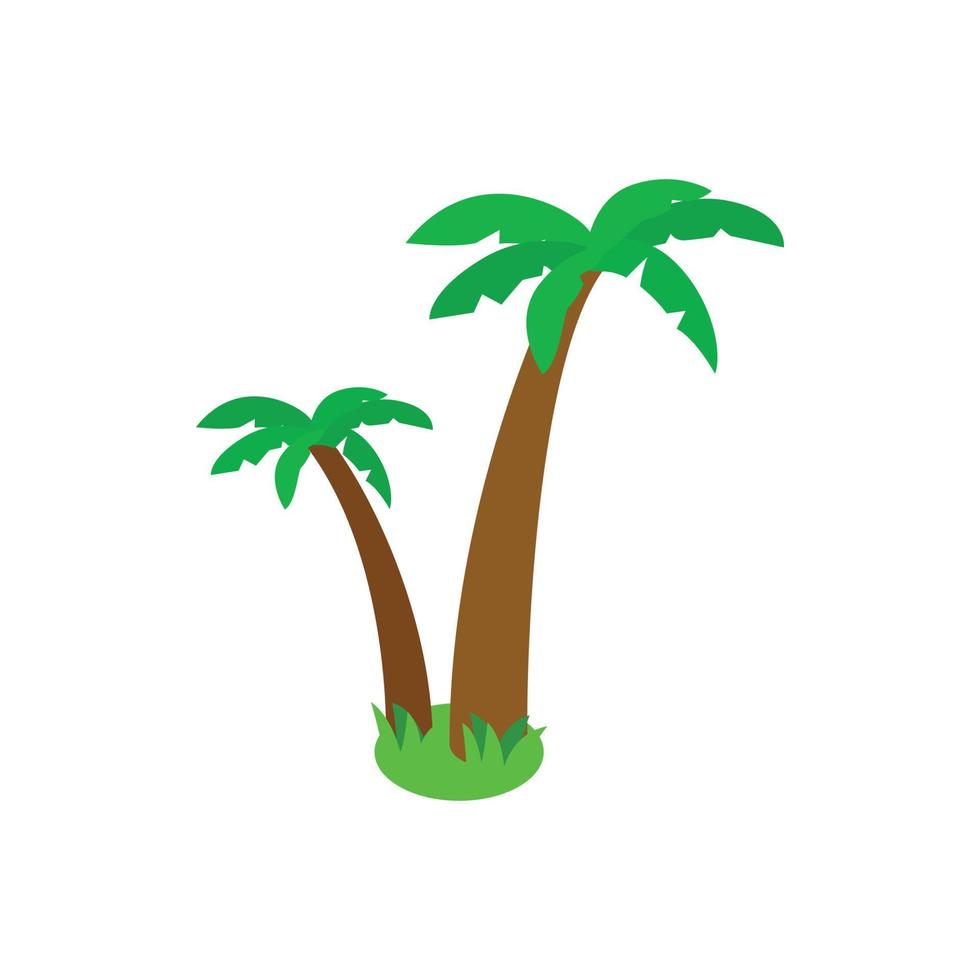 icono de dos palmeras, estilo 3d isométrico vector
