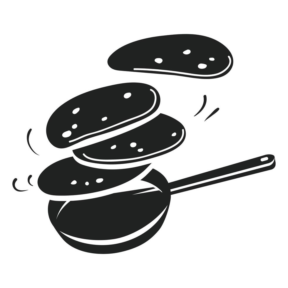 Hot meal griddle icon, simple style vector