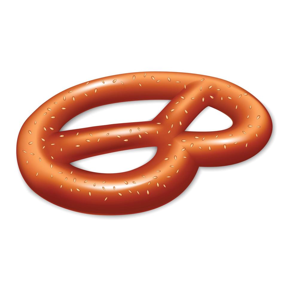 Bavarian pretzel icon, realistic style vector