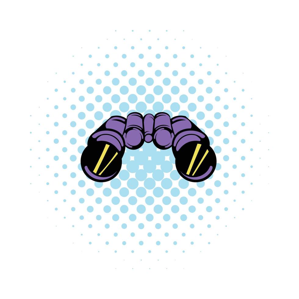Binoculars icon, comics style vector