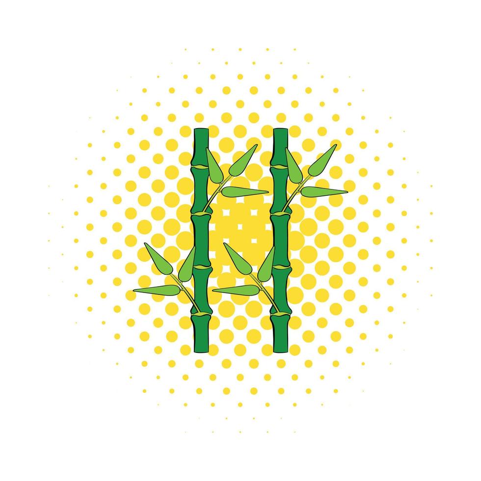 Green bamboo stem icon in comics style vector