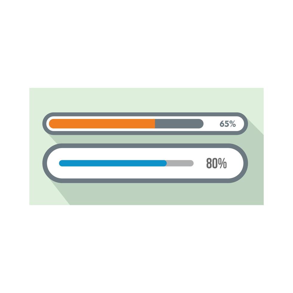 Progress loading bar icon, flat style vector