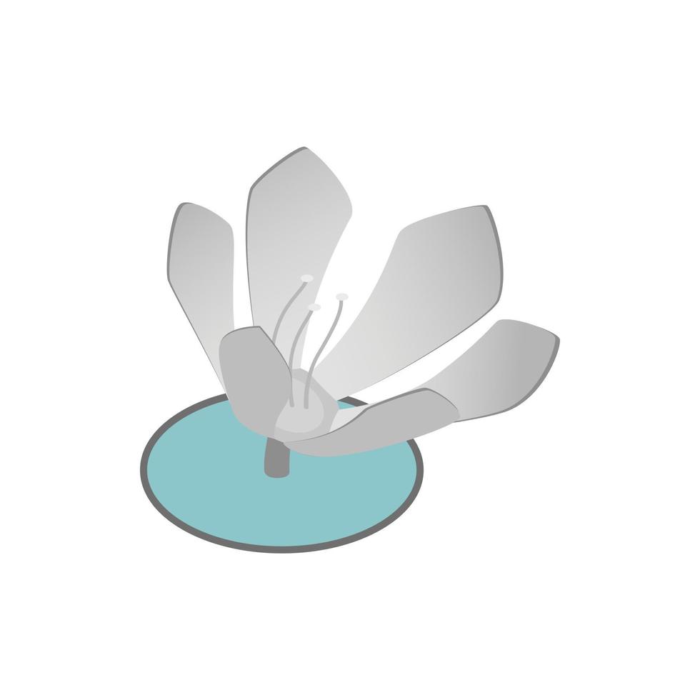 icono de flor de loto, estilo 3d isométrico vector