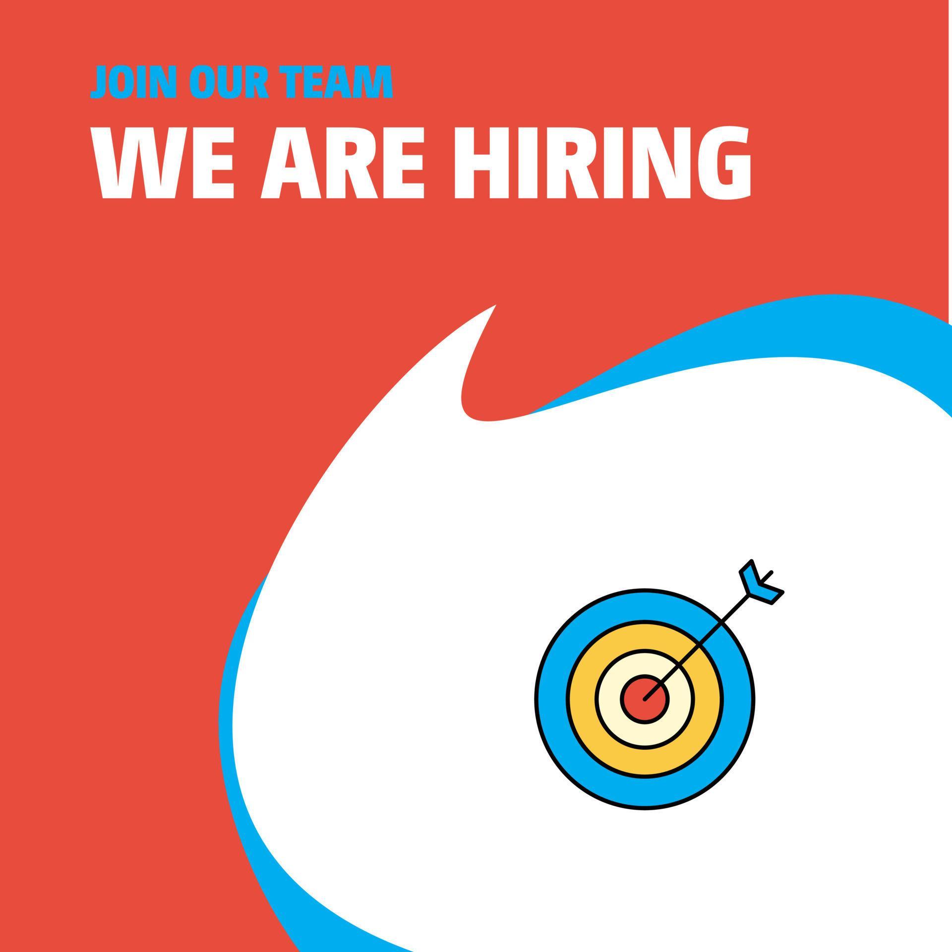 Join Our Team Busienss Company Dart We Are Hiring Poster Callout Design