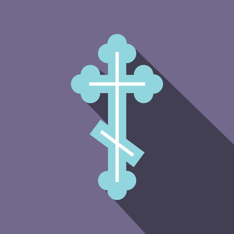 Orthodox cross icon, flat style vector