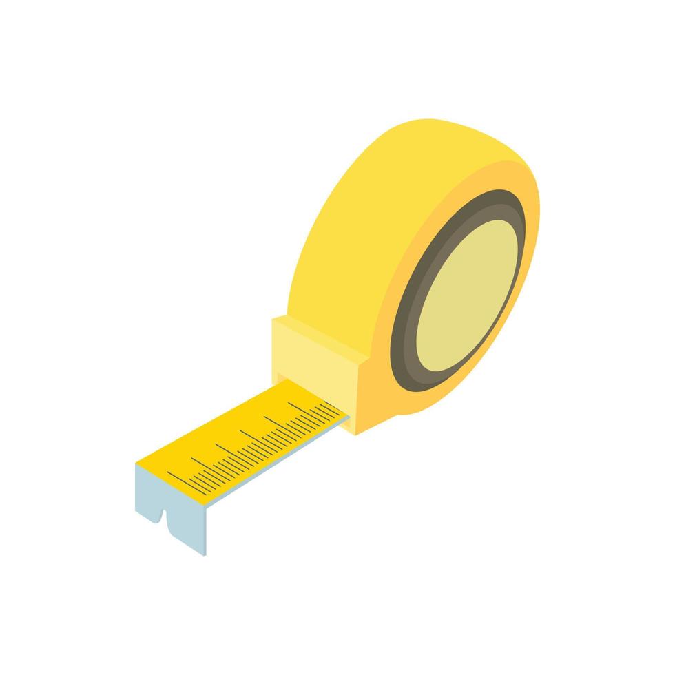 Tape measure icon, cartoon style vector