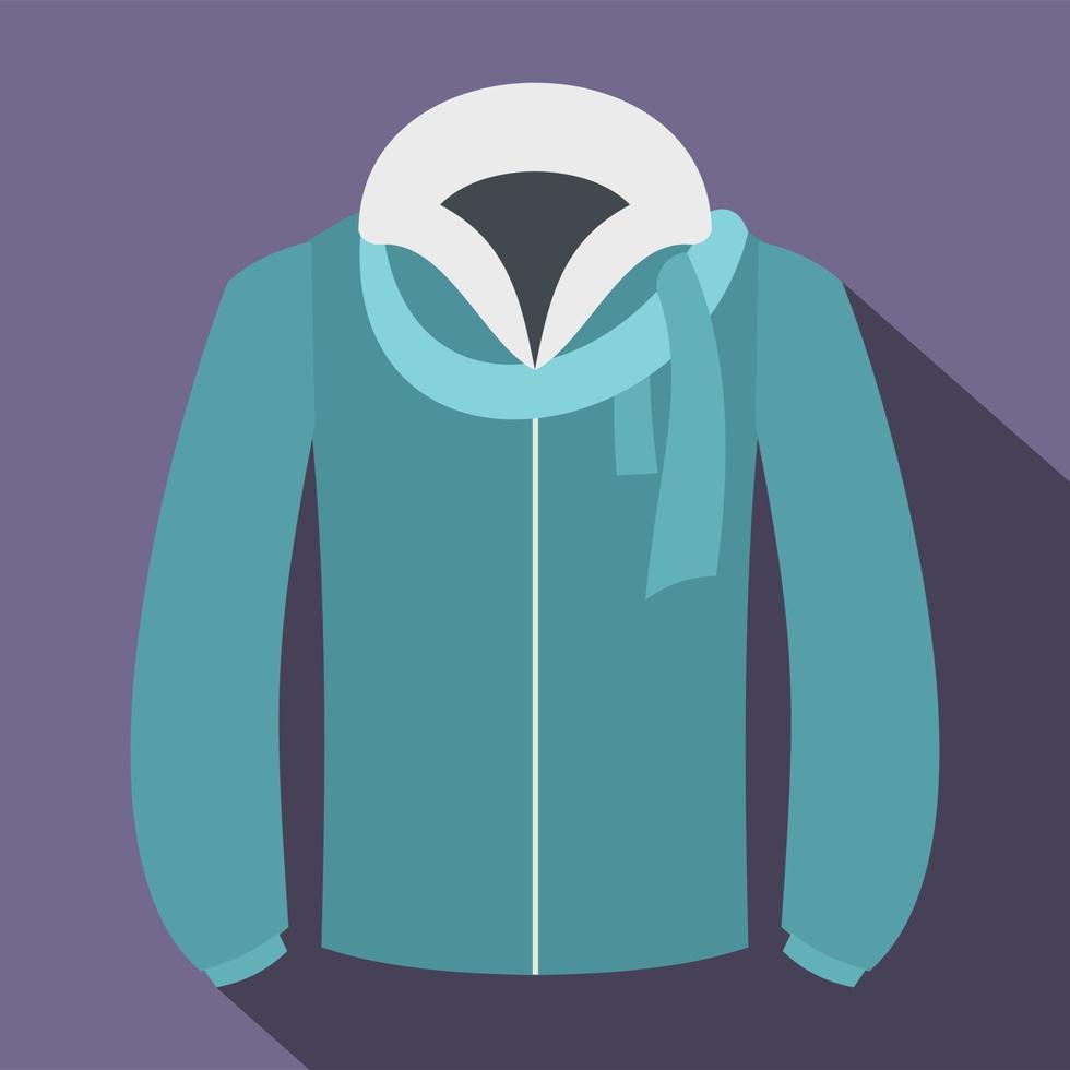 icono de chaqueta de invierno, estilo plano vector