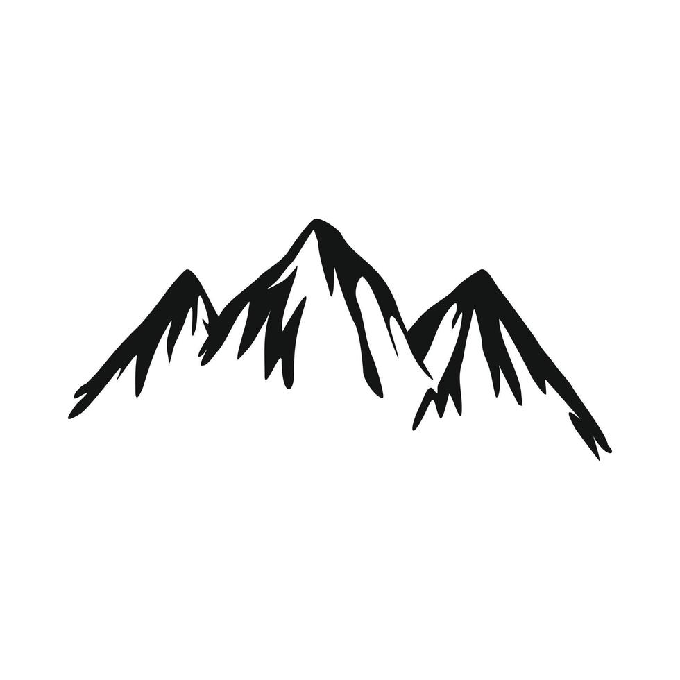 Mountain icon, simple style vector