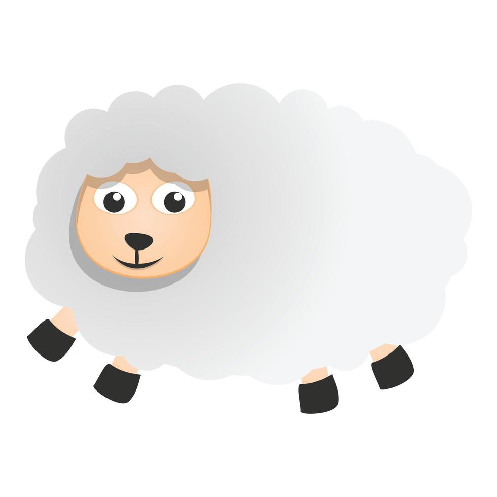 Lindo icono de oveja, estilo de dibujos animados vector