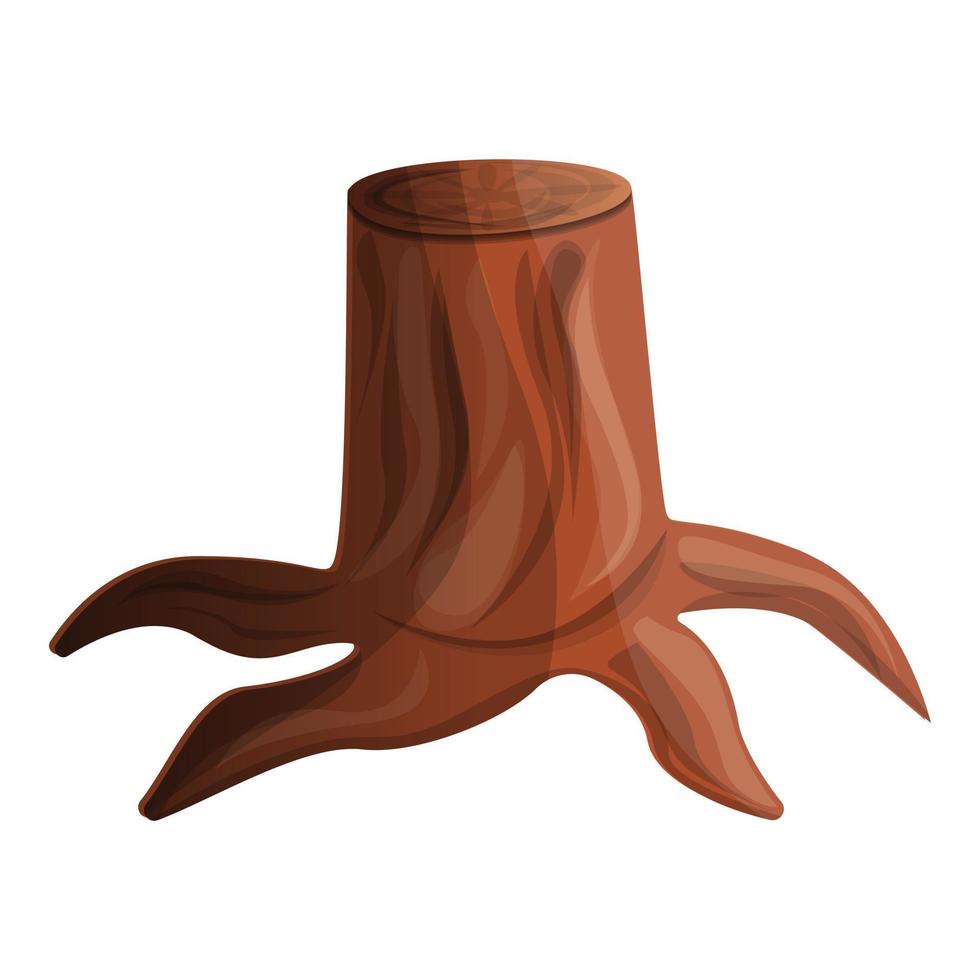 Tree trunk icon, cartoon style vector