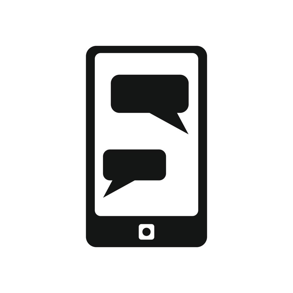 Messages on phone simple icon vector