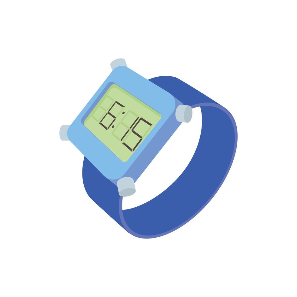 Wrist digital watch icon, cartoon style vector