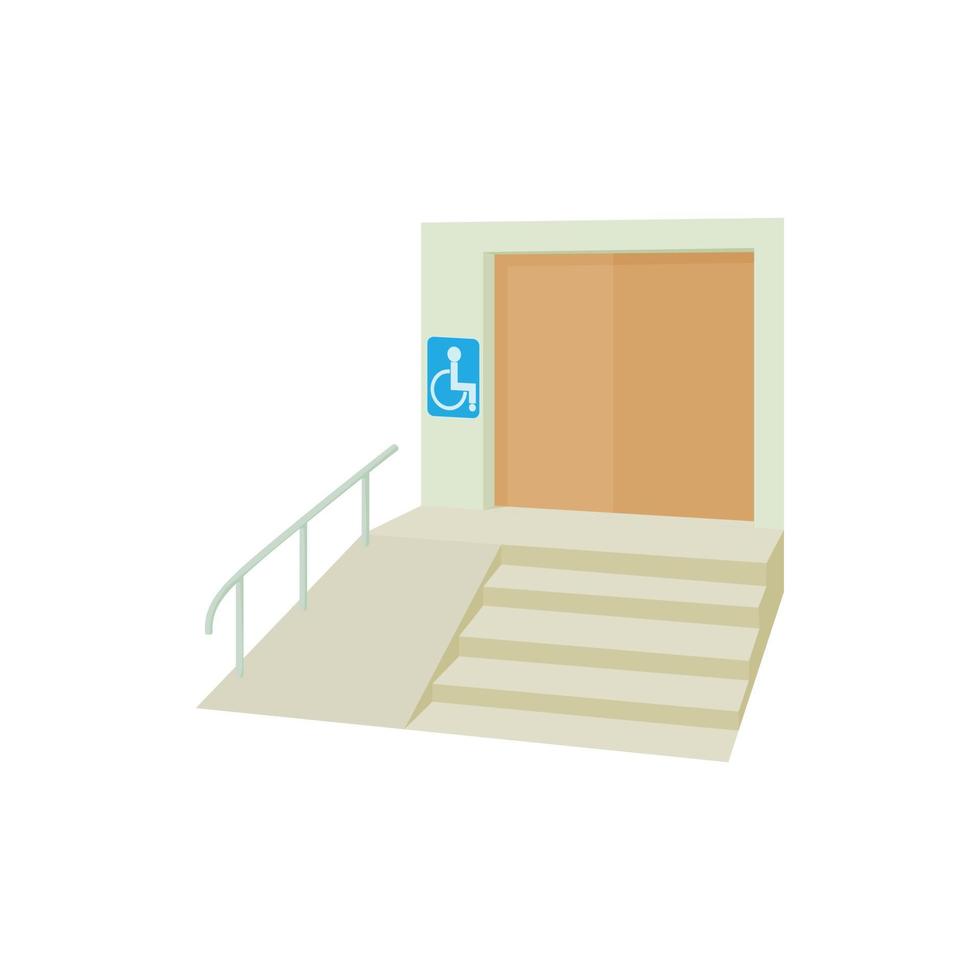 Ramp for disabled icon, cartoon style vector