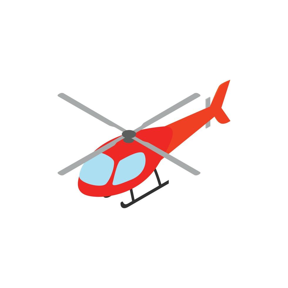 icono de helicóptero, estilo 3d isométrico vector