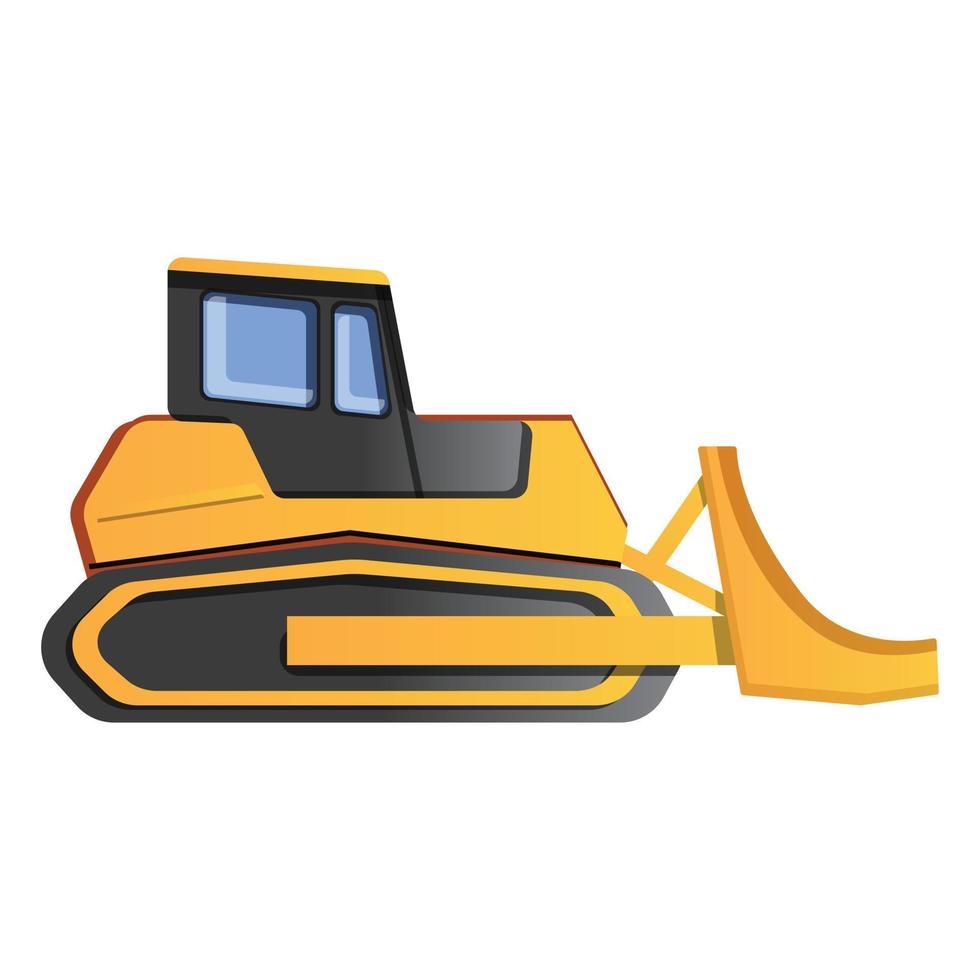Bulldozer icon, cartoon style vector