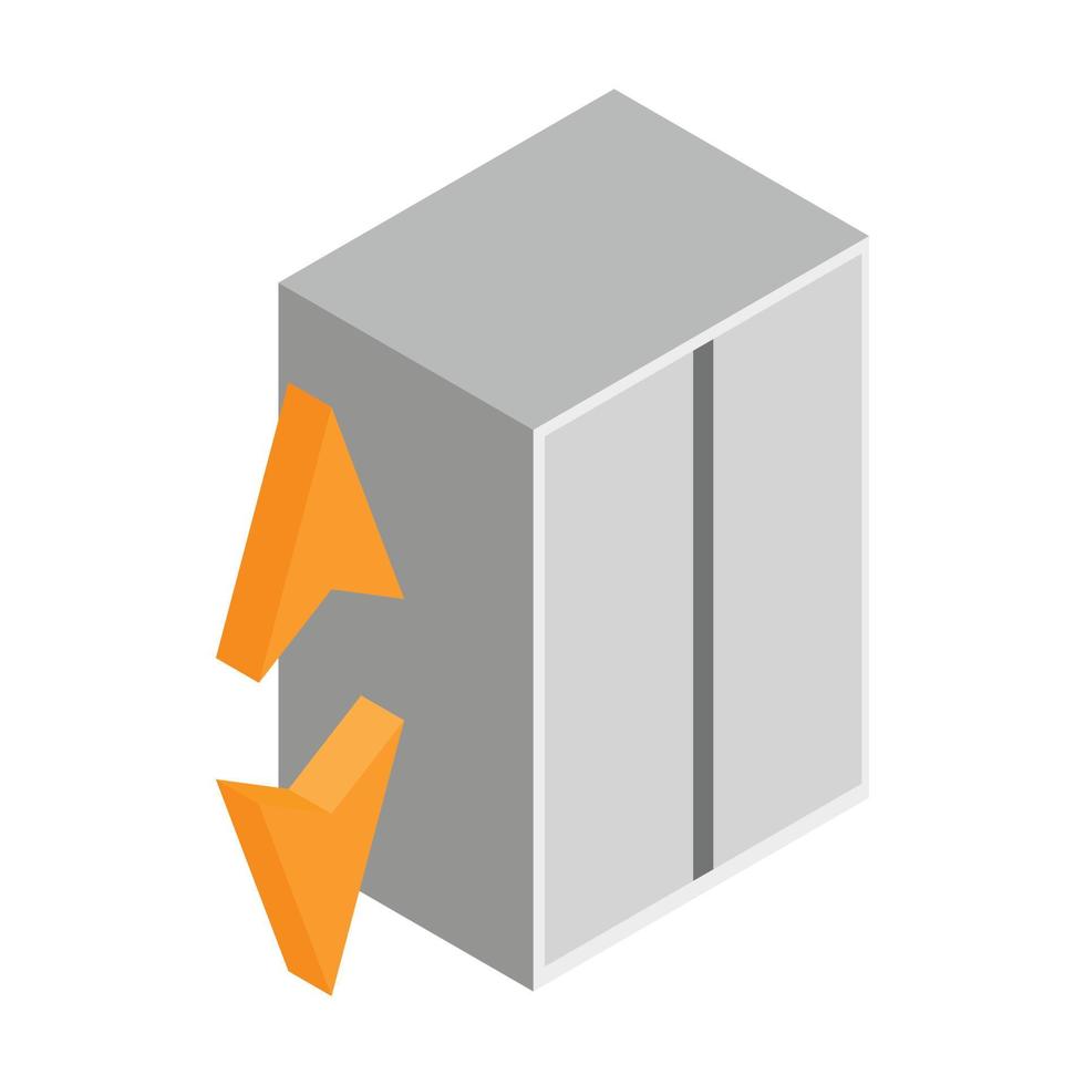 Elevator with a closed door vector