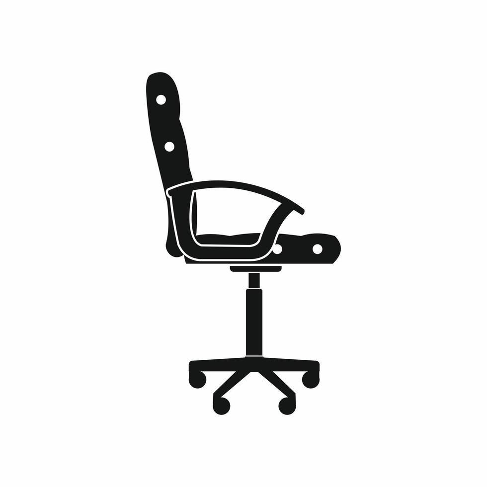 icono de silla de oficina, estilo simple vector