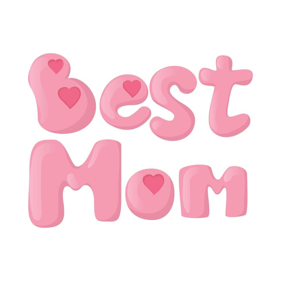 Lettering Best Mom cartoon icon vector
