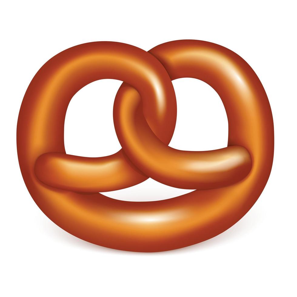 icono de pretzel, estilo realista vector