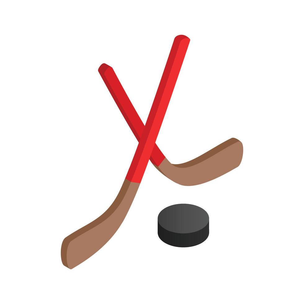 icono de hockey, estilo 3d isométrico vector