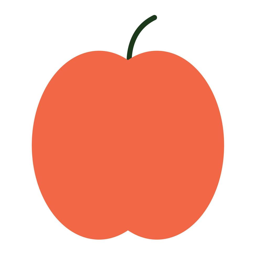Peach flat icon vector