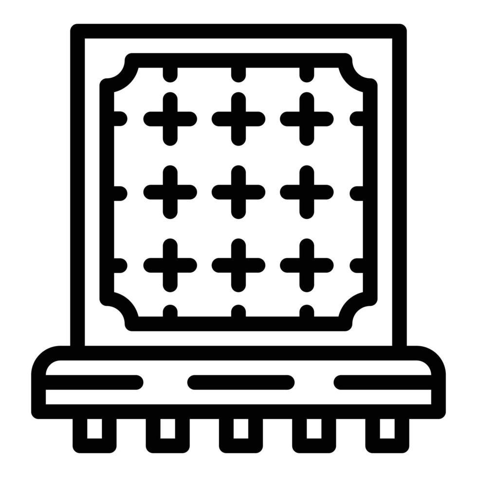 Small solar panel icon, outline style vector