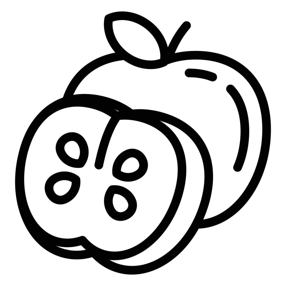 icono de manzana, estilo de esquema vector